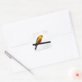 Goldfinch op een stroomlijn vierkante sticker (Envelop)
