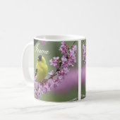 Goldfinch op Redbud Branch, Iowa State Bird Mok (Voorkant links)