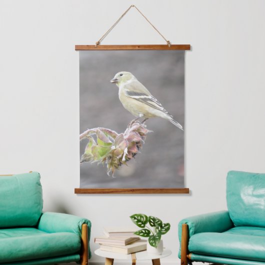 Goldfinch op zonnebloempjes hangend wandkleed (Woonkamer)