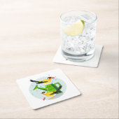 Goldfinch-paar met bramen kartonnen onderzetters (Insitu)