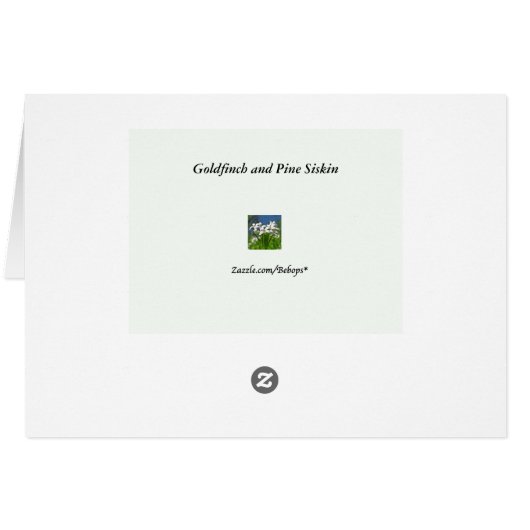 Goldfinch & Pine Siskin Blank Card (Achterkant Horizontaal)
