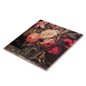 GOLDFINCH, PINK ROSES EN BUTTERFLES TEGELTJE (Zijkant)