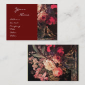 GOLDFINCH, PINK ROSES EN BUTTERFLES VISITEKAARTJE (Voorkant / Achterkant)