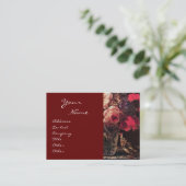 GOLDFINCH, PINK ROSES EN BUTTERFLES VISITEKAARTJE (Staand voorkant)