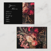 GOLDFINCH, PINK ROSES EN BUTTERFLES VISITEKAARTJE (Voorkant / Achterkant)