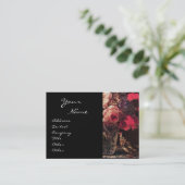 GOLDFINCH, PINK ROSES EN BUTTERFLES VISITEKAARTJE (Staand voorkant)
