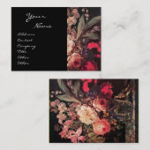 GOLDFINCH, PINK ROSES EN BUTTERFLES VISITEKAARTJE (Voorkant / Achterkant)