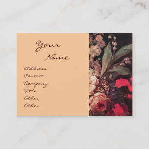 GOLDFINCH, PINK ROSES EN BUTTERFLES VISITEKAARTJE