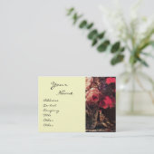 GOLDFINCH, PINK ROSES EN BUTTERFLES VISITEKAARTJE (Staand voorkant)