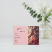 GOLDFINCH, PINK ROSES EN BUTTERFLY Floral Visitekaartje (Staand voorkant)