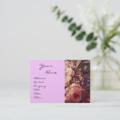 GOLDFINCH, PINK ROSES EN BUTTERFLY Gold metallic Visitekaartje (Staand voorkant)