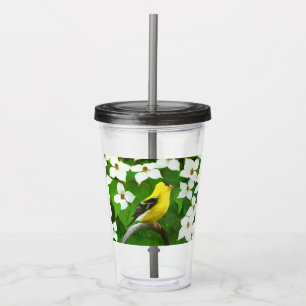 Goldfinch schilderen - Kute Original Dog Art Acryl Drinkbeker