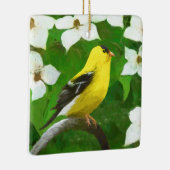 Goldfinch schilderen - Kute Original Dog Art Keramisch Ornament (Rechts)
