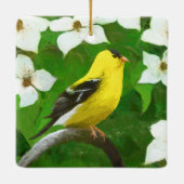 Goldfinch schilderen - Kute Original Dog Art Keramisch Ornament (Achterkant)