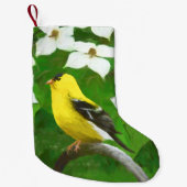 Goldfinch schilderen - Kute Original Dog Art Kleine Kerstsok (Voorkant)