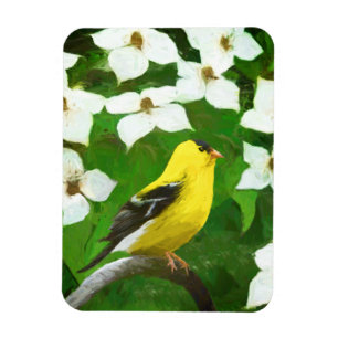 Goldfinch schilderen - Kute Original Dog Art Magneet