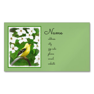 Goldfinch schilderen - Kute Original Dog Art Magnetisch Visitekaartje