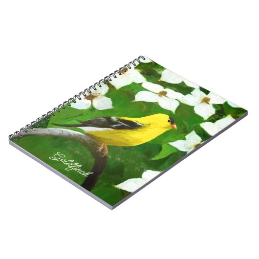 Goldfinch schilderen - Kute Original Dog Art Notitieboek (Linkerzijde)