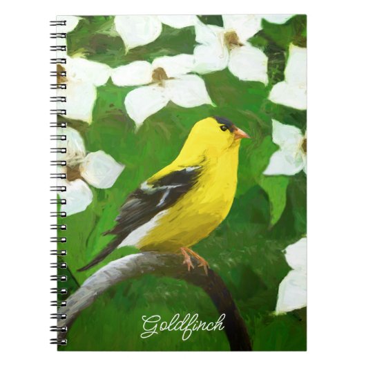 Goldfinch schilderen - Kute Original Dog Art Notitieboek (Voorkant)