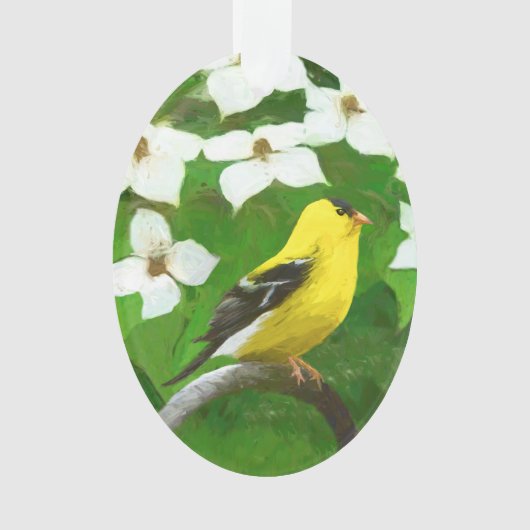 Goldfinch schilderen - Kute Original Dog Art Ornament (voorkant)