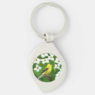 Goldfinch schilderen - Kute Original Dog Art Sleutelhanger