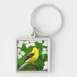 Goldfinch schilderen - Kute Original Dog Art Sleutelhanger