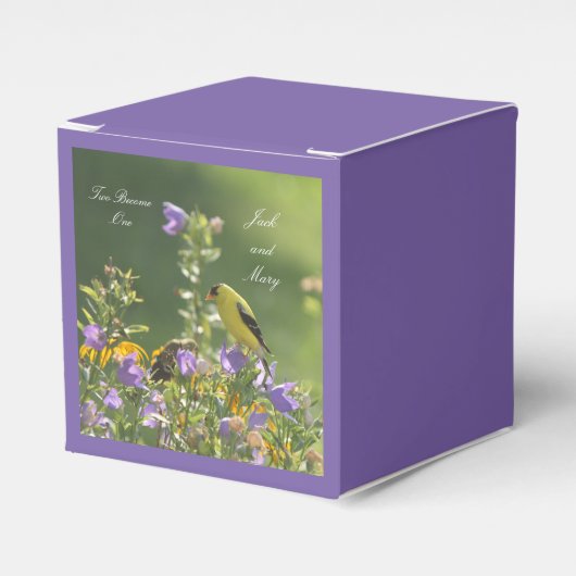 Goldfinch Spring Garden Wedding Bedankdoosjes (Voorkant Zijde)
