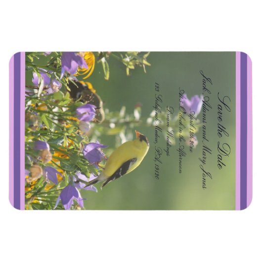 Goldfinch Spring Garden Wedding Magneet (Horizontaal)
