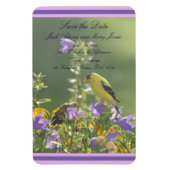 Goldfinch Spring Garden Wedding Magneet (Verticaal)
