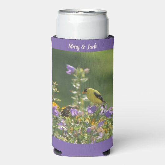 Goldfinch Spring Garden Wedding Seltzer Blikjeskoeler (Seltzer Voorkant)