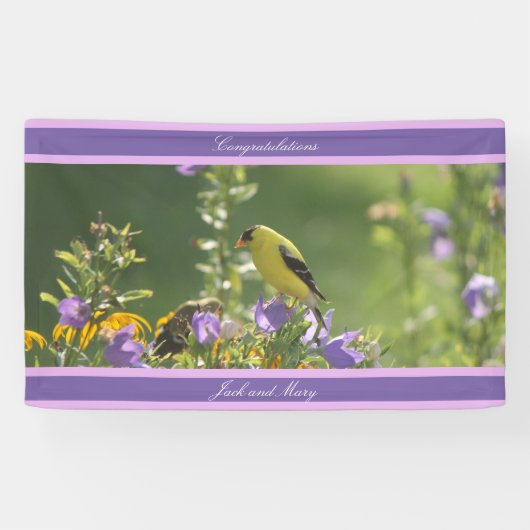 Goldfinch Spring Garden Wedding Spandoek (Horizontaal)