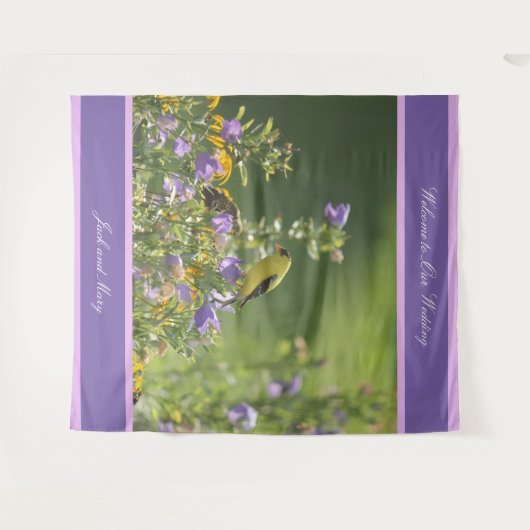 Goldfinch Spring Garden Wedding Wandkleed (Voorkant (horizontaal))
