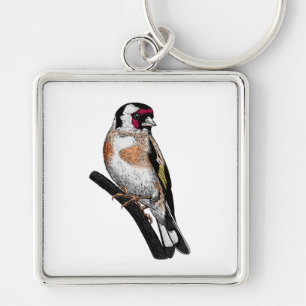 Goldfinch tekening sleutelhanger