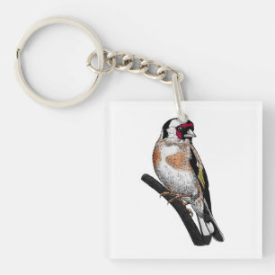 Goldfinch tekening sleutelhanger