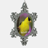 Goldfinch Tin Sneeuwvlok Ornament (Links)