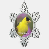 Goldfinch Tin Sneeuwvlok Ornament (Rechts)
