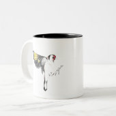 Goldfinch Tweekleurige Koffiemok (Voorkant links)