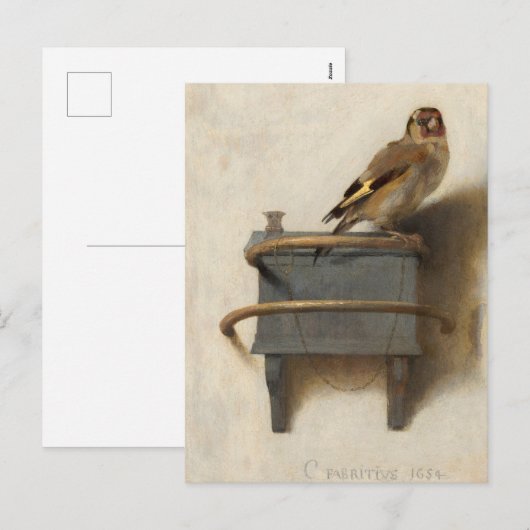 Goldfinch van Carel Fabritius Feestdagenkaart (Voorkant / Achterkant)