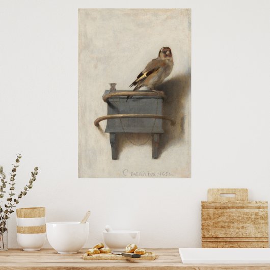 Goldfinch van Carel Fabritius Poster (Keuken)