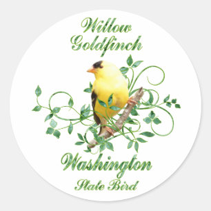 Goldfinch Washington State Bird Ronde Sticker
