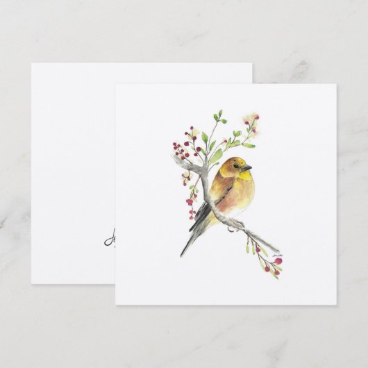 Goldfinch Waterverf Bird (Voorkant / Achterkant)