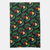 Goldfische auf schwarzem Hintergrund Theedoek (Verticaal)