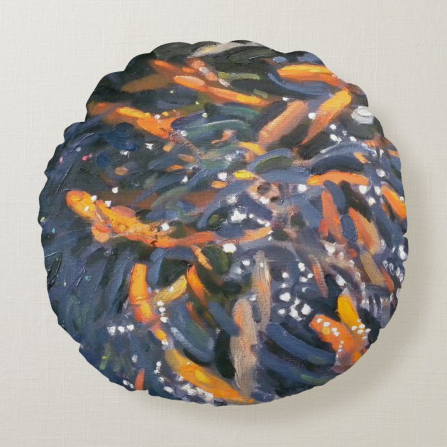 Goldfish 2010 rond kussen (Voorkant)