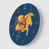 Goldfish Anchor Ship Wheel Nautical Wall Clock Grote Klok (Hoek)
