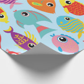 Goldfish Aquarium Cute 1st Birthday Wrapping Paper Cadeaupapier (Hoek)