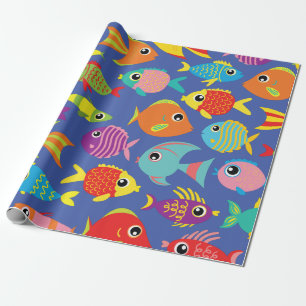 Goldfish Aquarium Cute 1st Birthday Wrapping Paper Cadeaupapier