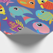 Goldfish Aquarium Cute 1st Birthday Wrapping Paper Cadeaupapier (Hoek)