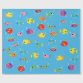 Goldfish Aquarium Cute 1st Birthday Wrapping Paper Cadeaupapier (Vlak)