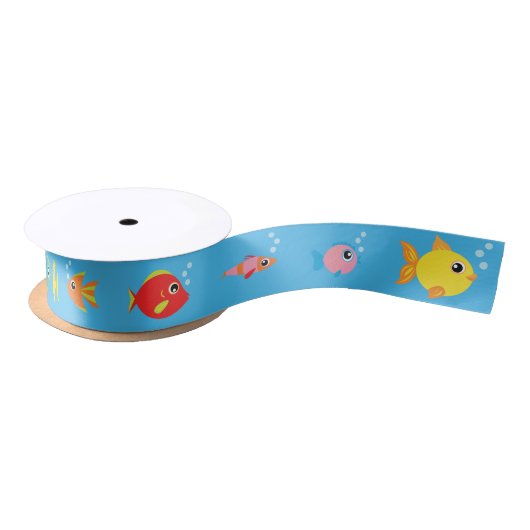 Goldfish Aquarium Ocean Animal Ribbon Satijnen Lint (Spoel)