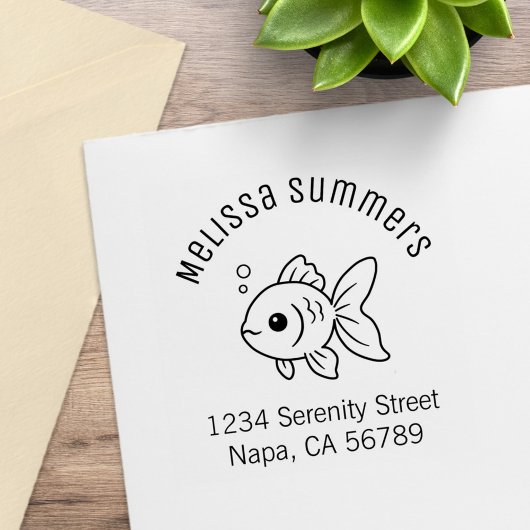 Goldfish Arch Address Rubberstempel